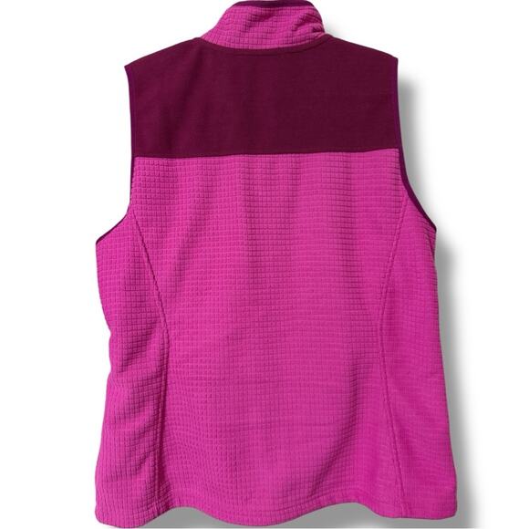 Lands' End plus size 14-16 grid fleece full zip vest 2 pockets casual wear pink - Picture 5 of 13